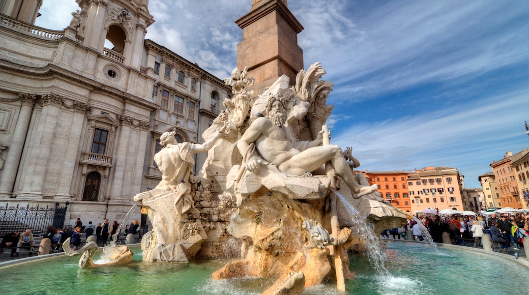 Fontana dei Quattro Fiumi, Roma, Lazio, Italia