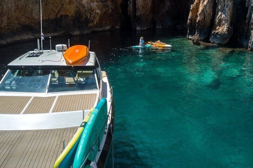 Blue & Green cave tour with yacht from town Hvar