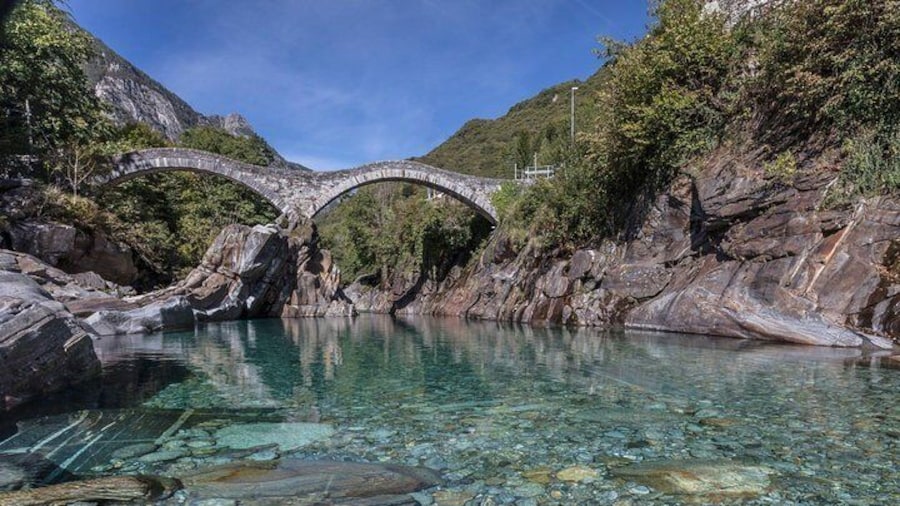 Verzasca valley, river and waterfall + Locarno private guided tour, from Lugano