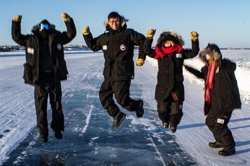 Yellowknife ice road on Great slave lake