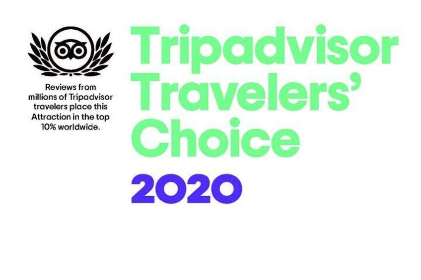 Proud winner of TripAdvisor's "2020 Travelers' Choice" Award!