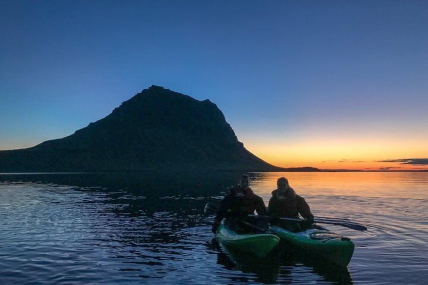 Midnight Sun Kayaking Adventure by Mt. Kirkjufell