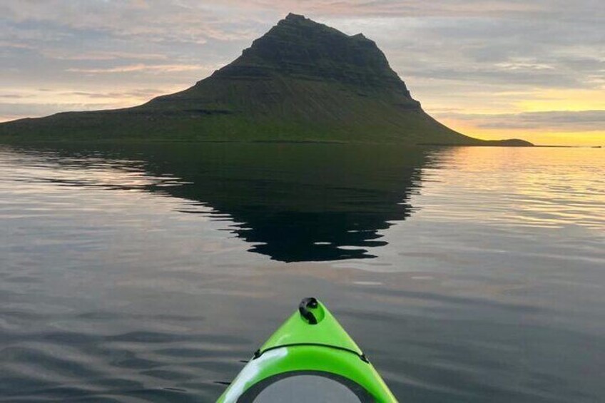 Midnight Sun Kayaking Adventure by Mt. Kirkjufell