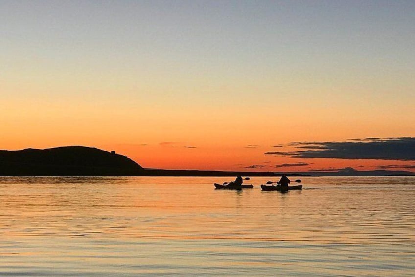 Midnight Sun Kayaking Adventure by Mt. Kirkjufell