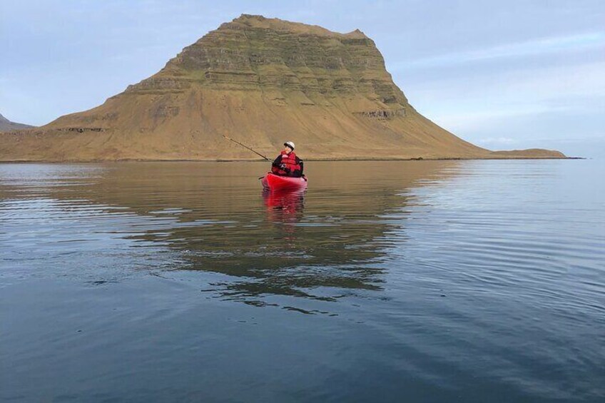 Kayak Fishing Adventure by Mt. Kirkjufell