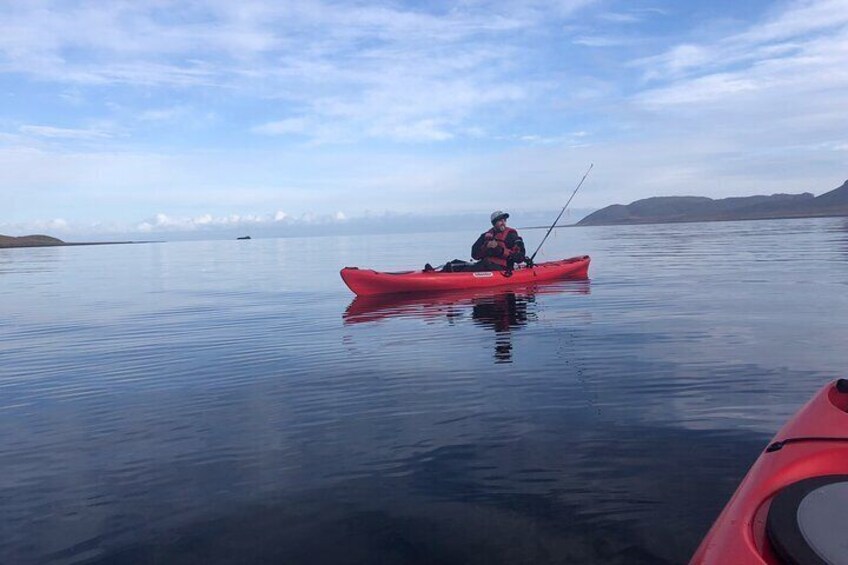 Kayak Fishing Adventure by Mt. Kirkjufell