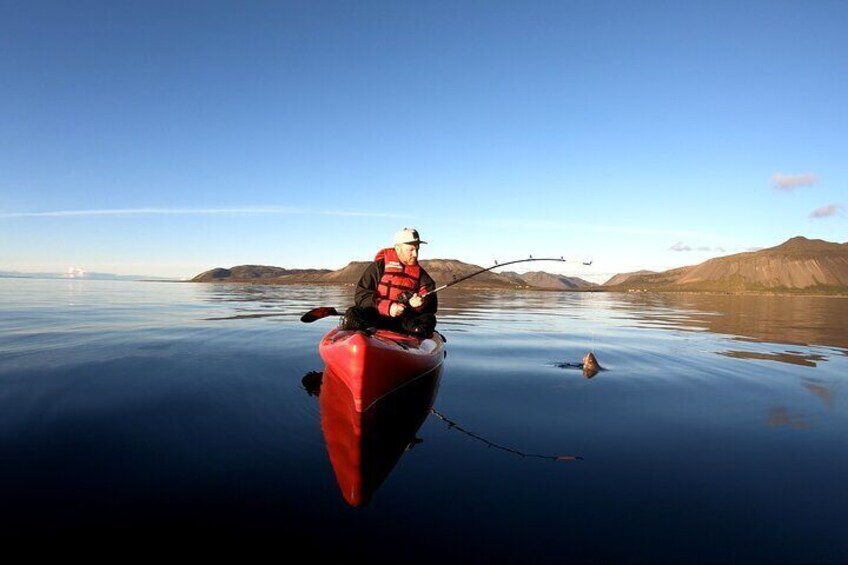 Kayak Fishing Adventure by Mt. Kirkjufell