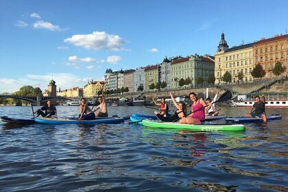 Stand-Up Paddleboarding on the Vltava River in Prague
