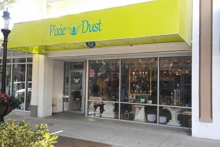Our tour stops at Pixie Dust Metaphysical Boutique on Main Street.