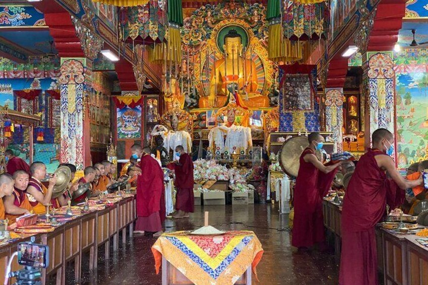 Inside Buddhist temple