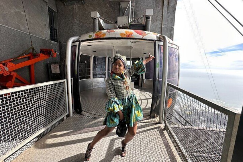 Inside the cable car