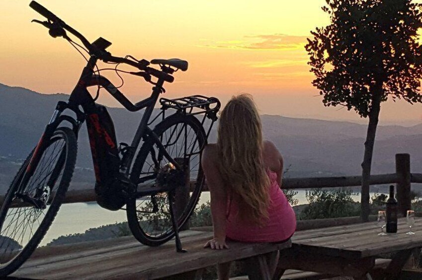 Sunset cycling by e-bike