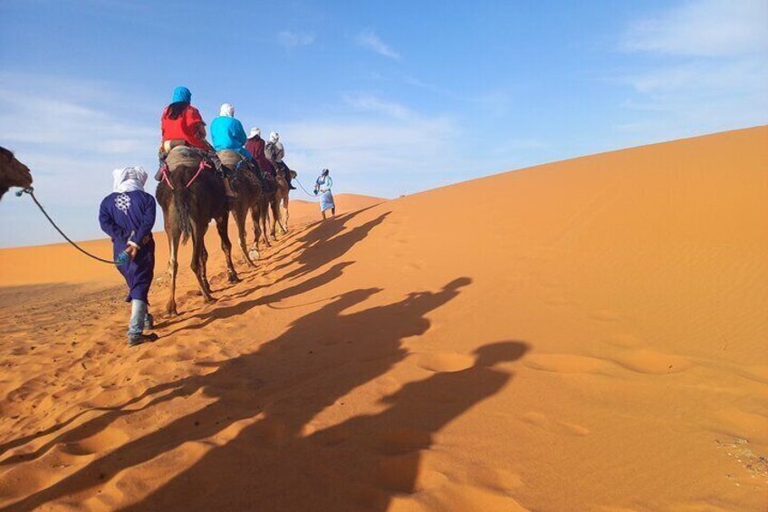 Erg chebbi Night In Moroccan Desert, Camel Trekking, Berber Comfortable Camp 