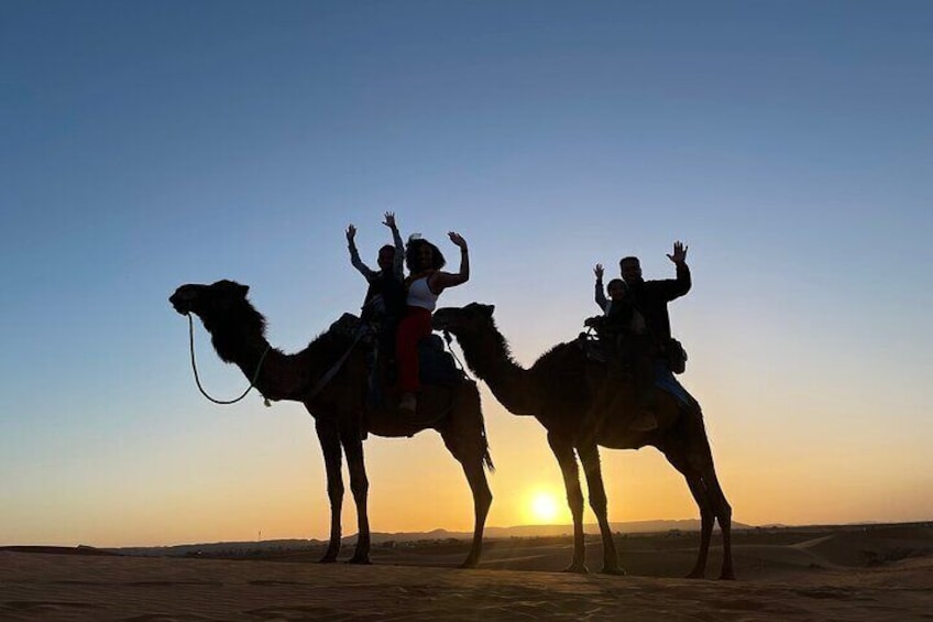 Erg chebbi Night In Moroccan Desert, Camel Trekking, Berber Comfortable Camp 