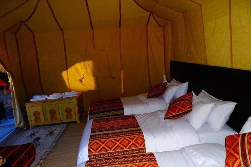 Luxury Camp in Merzouga Desert with Camel ride, 4x4, No Extra Fee.