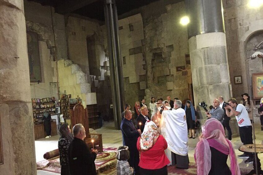 Sometimes we are lucky to witness local ceremony, this time its wedding at Bagrati cathedral