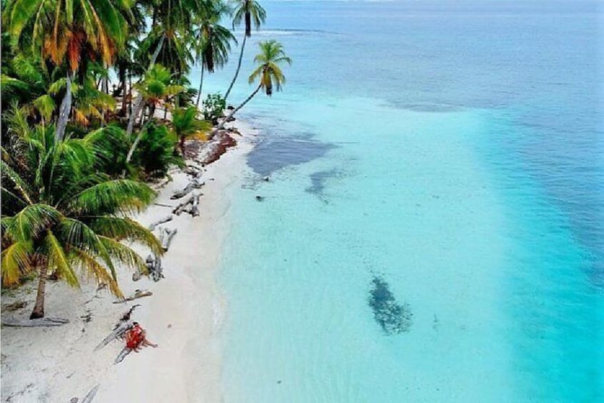 Show item 5 of 19. Pristine beach in San Blas with crystal clear water