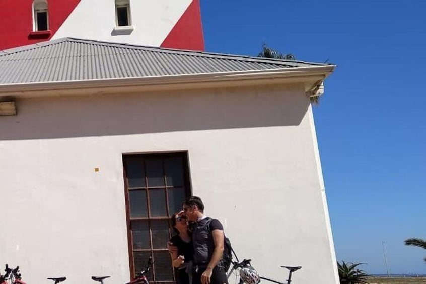 Sharing a moment under the Seapoint Lighthouse