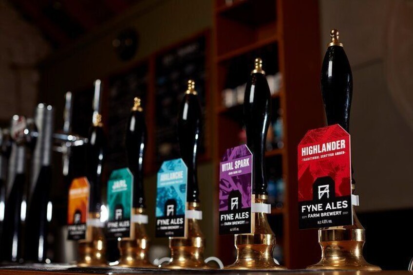 Finish your tour by sampling from our range of award-winning beers in the Brewery Tap.