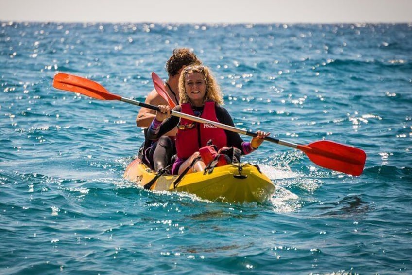On a double kayak