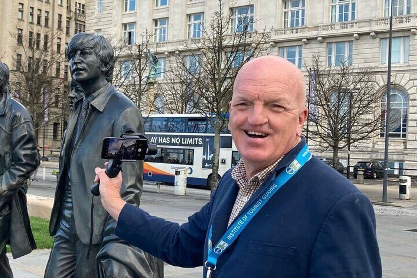 Beatles statues with Neil 