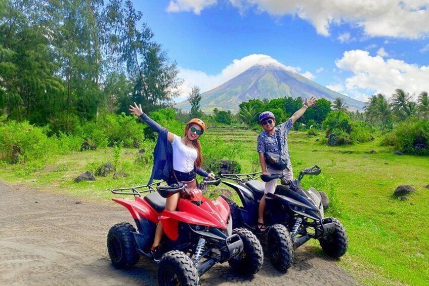 Quick stop-over along the trail for picture taking with Mayon Volcano