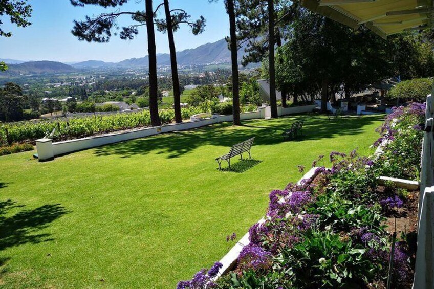 View of Franschhoek Valley from Restaurant Le Petite Ferme Restaurant