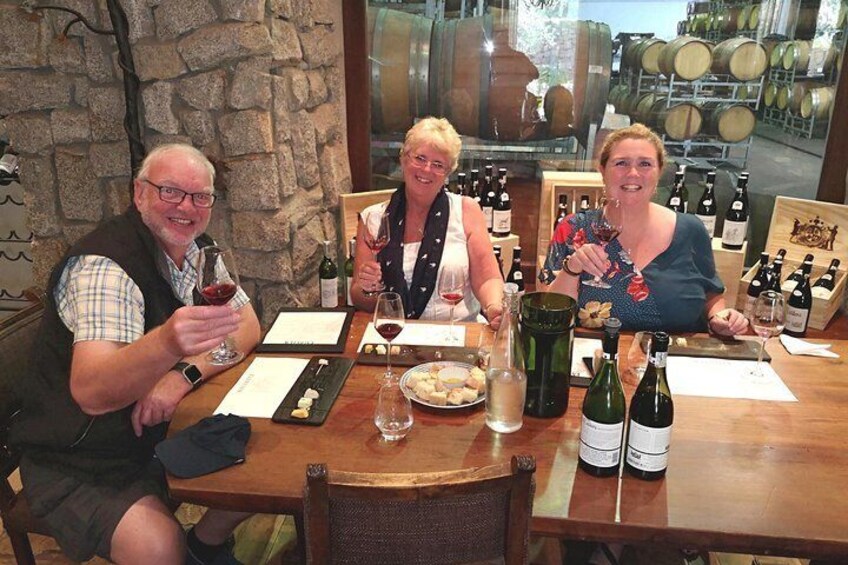 Fellow Tour Operator enjoying Stellenbosch wines with her parents.