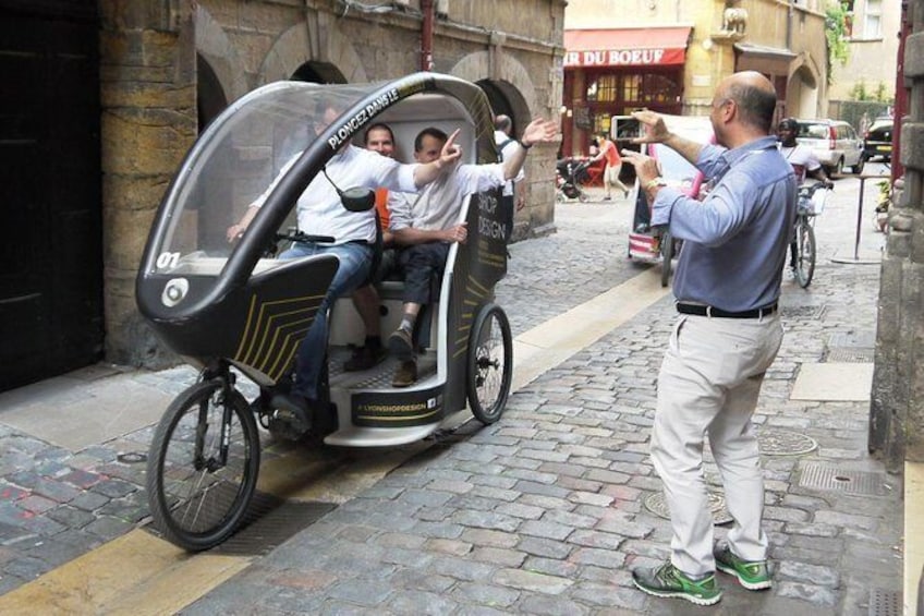 Show item 1 of 10. Unusual Pedicab tour of Lyon