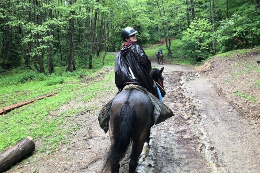 Horseback riding adventure tour through Brasov landscape