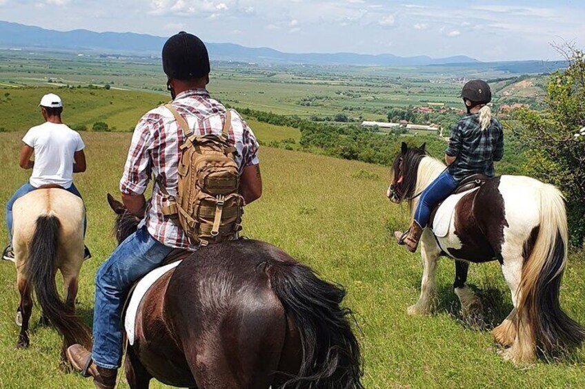 Horseback riding adventure tour through Brasov landscape