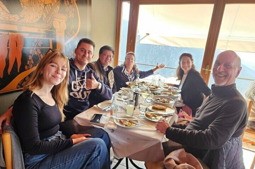 Our tour hosts having lunch together with our guests