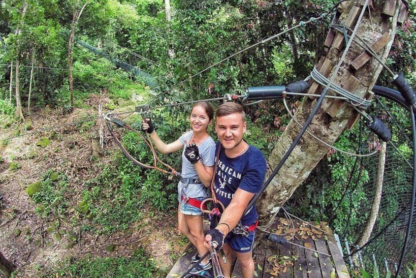 Taking selfie while skytrex in Langkawi