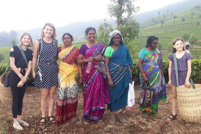 with tea workers