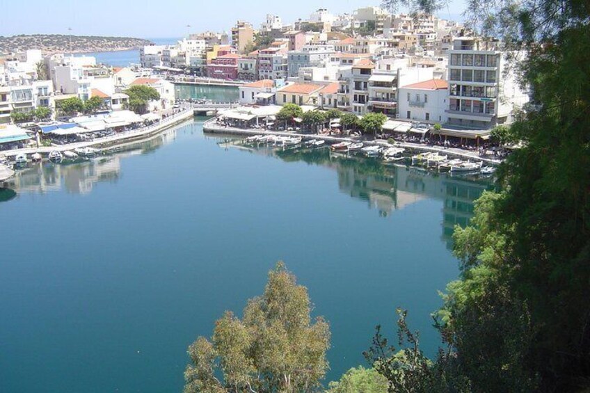 View on the bottomless lake in Agios Nikolaos