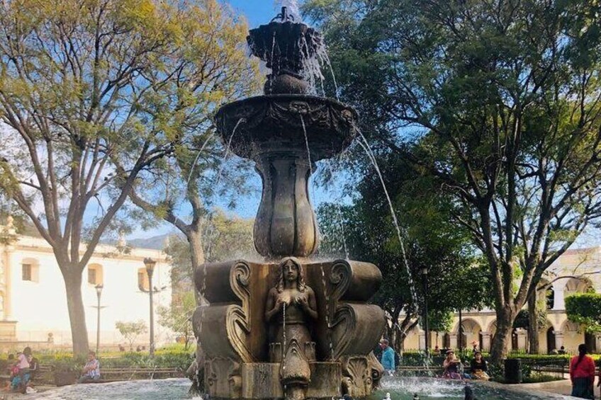 Do you know the reason this fountain looks the way it does? Find out on Due South Travels Antigua Walking Tour. Guatemala