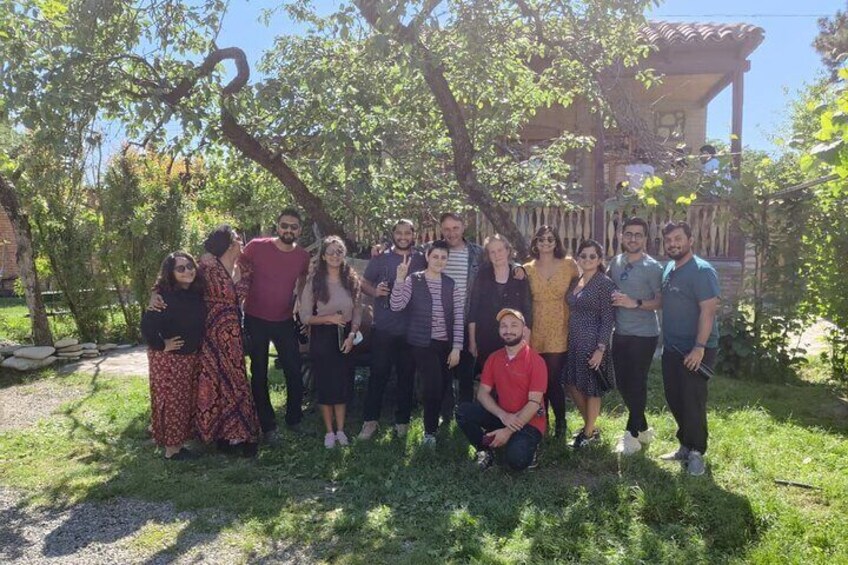 Our tourists with wine-maker hosts 