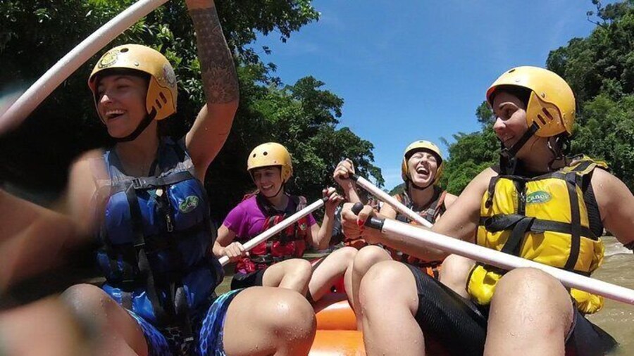 Paddling down the river