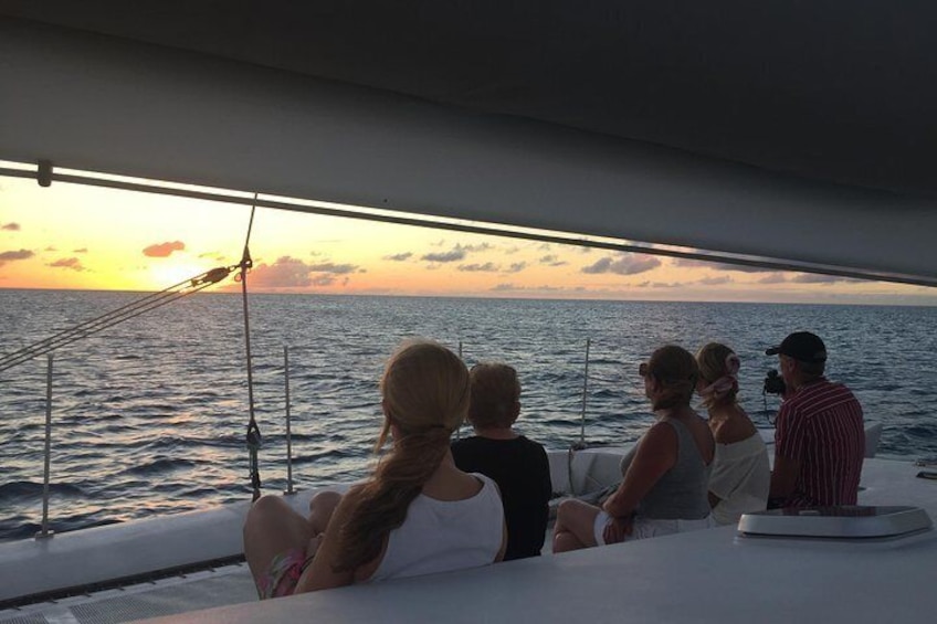 Sunset sailing is relaxing