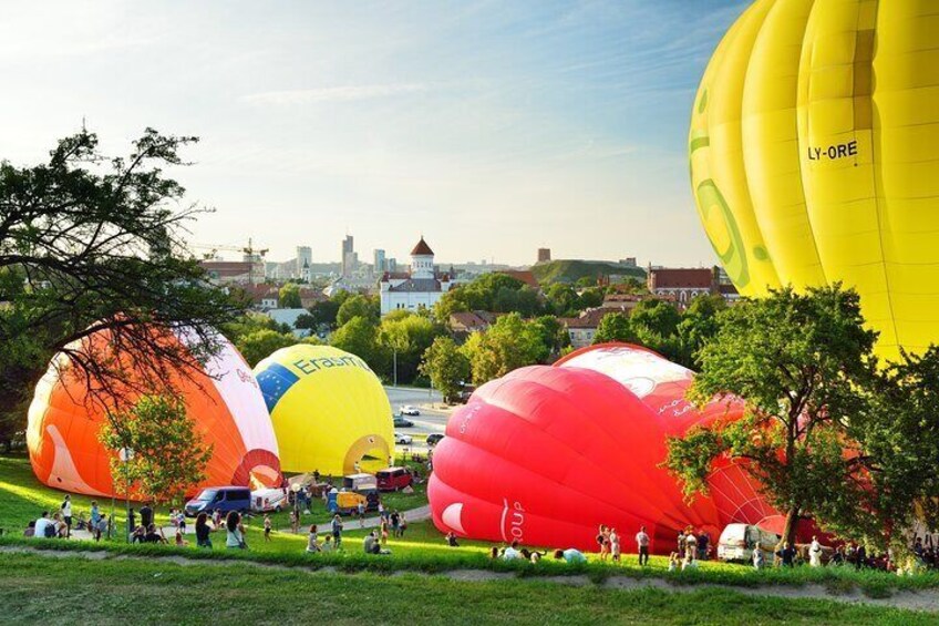 On every sunny summer afternoon a dozen of hot air balloons conquers the skies of Lithuanian capital