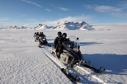 Snowmobiling on Langjökull Glacier and Bathing in the Secret Lagoon