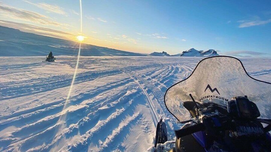 Snowmobiling in Winter.
