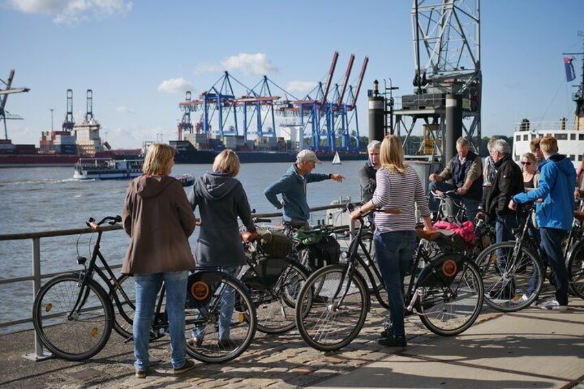 At the waterfront river Elbe