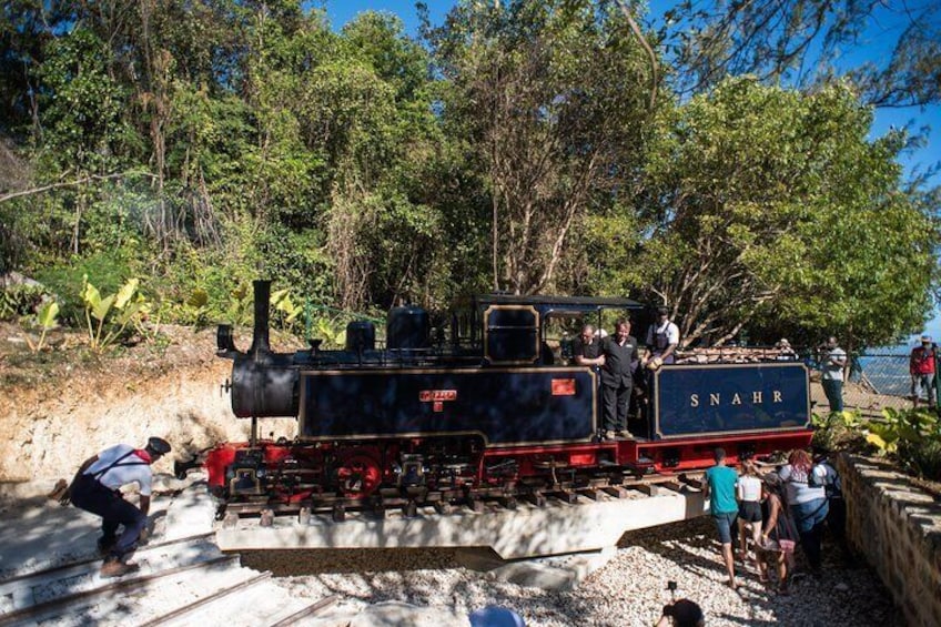 Passengers Help Turning The Locomotive