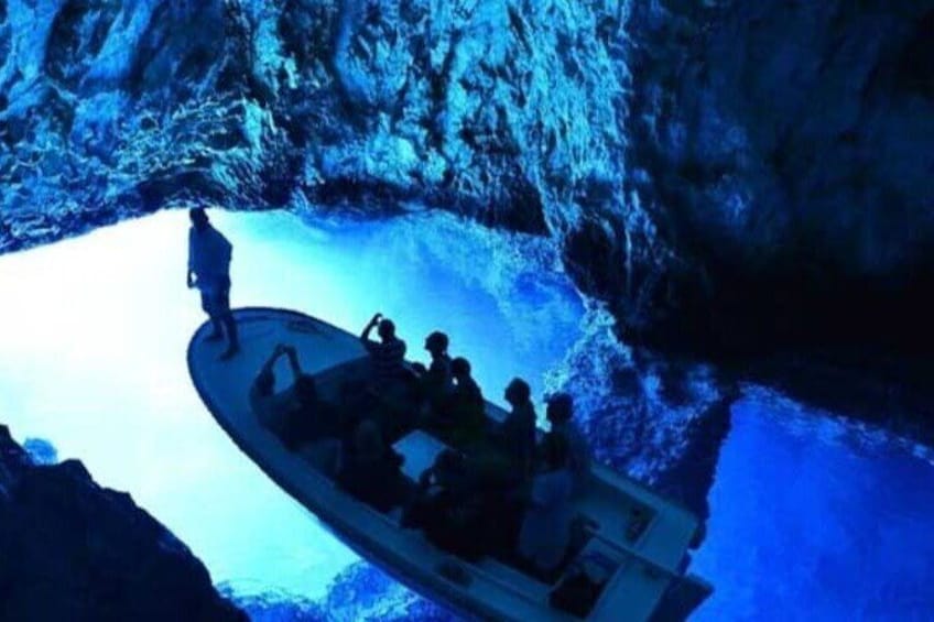 Unique Blue cave and coastline caves tour from Split 