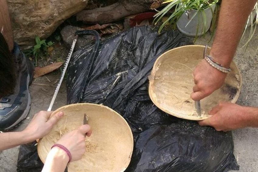 Make your own wooden bowl from the fruit of Calabash, national tree of St Lucia