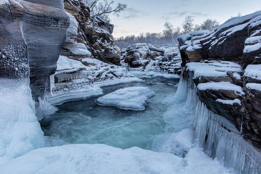 Frozen Abisko canyon