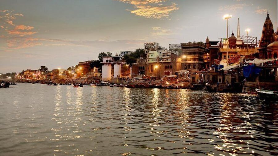 Evening View of the Ghats from the River Ganga