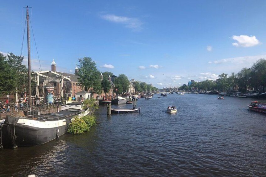 Amstel river bordering the Jewish Quarters