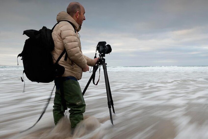 Client enjoying the workshop - knee deep in water. 